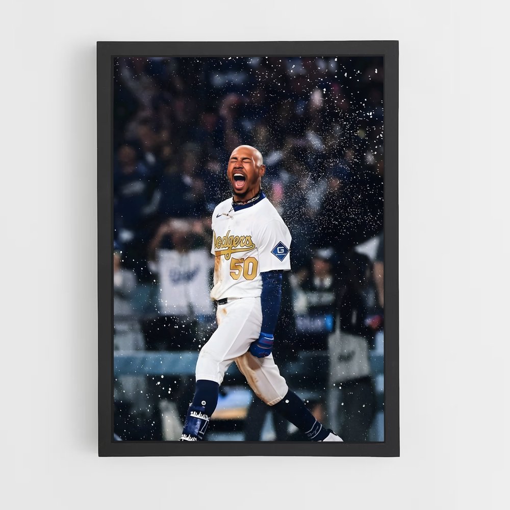 Poster Sous la Pluie avec Mookie – affiche Baseball (vue 2)